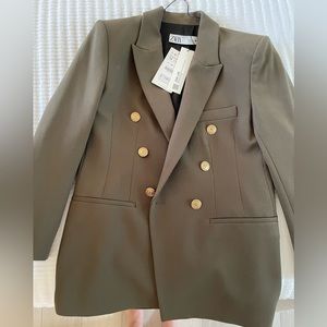 Army green Zara blazer
